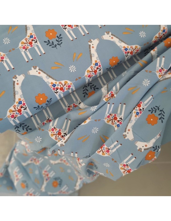 Cranberry, Velours milleraies de coton, Meadow Safari, Girafe, Dashwood