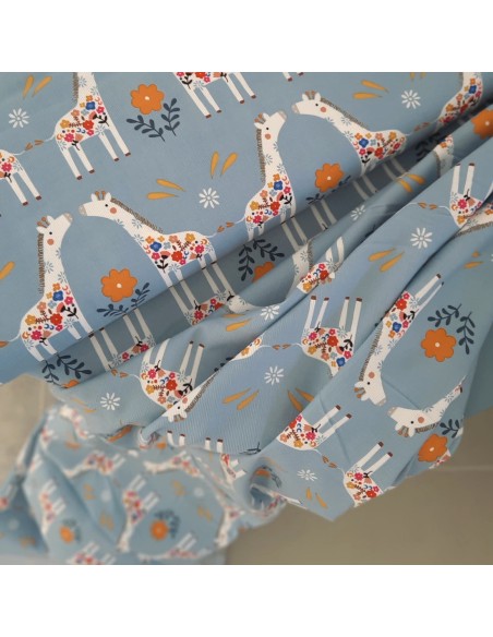 Cranberry, Velours milleraies de coton, Meadow Safari, Girafe, Dashwood