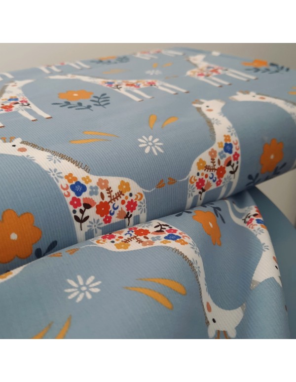 Cranberry, Velours milleraies de coton, Meadow Safari, Girafe, Dashwood