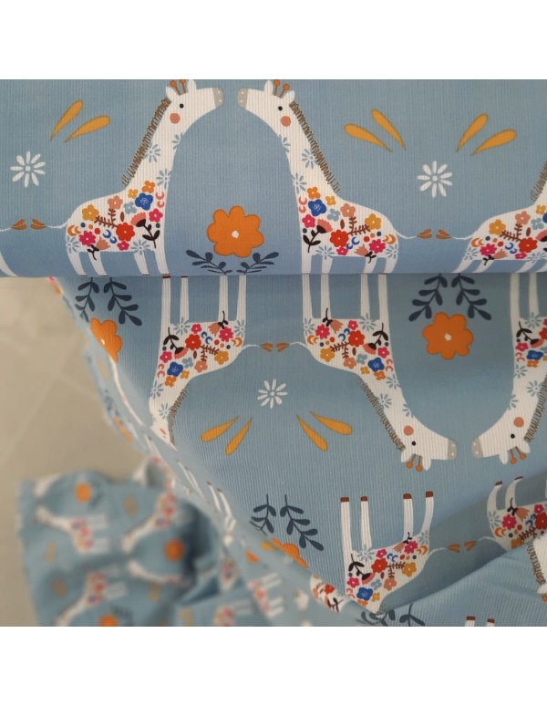 Cranberry, Velours milleraies de coton, Meadow Safari, Girafe, Dashwood