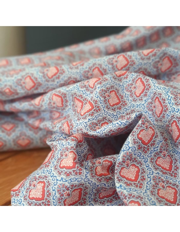 Cranberry, Batiste de coton Tana Lawn, King of hearts, Liberty of London