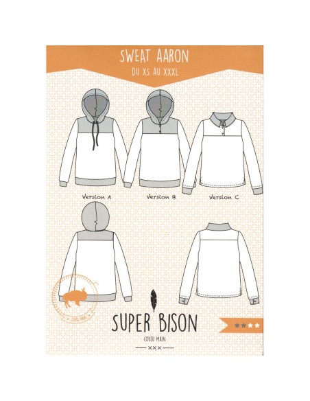 Cranberry, Patron Homme, Sweat Aaron (du XS au XXXL), Super Bison