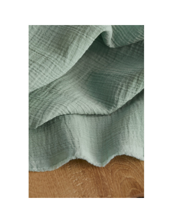 Cranberry, Double gaze de coton biologique Vert d'eau, Organic Crinkle Double Gauze Sage green, Mind the maker