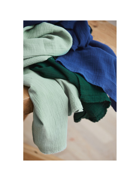Cranberry, Double gaze de coton biologique Vert d'eau, Organic Crinkle Double Gauze Sage green, Mind the maker