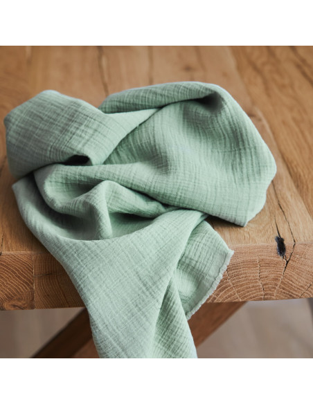 Cranberry, Double gaze de coton biologique Vert d'eau, Organic Crinkle Double Gauze Sage green, Mind the maker