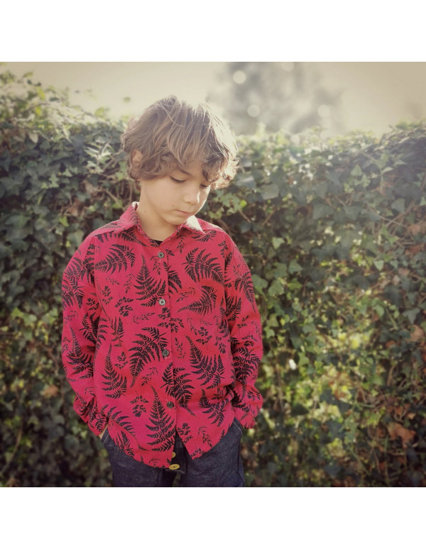 Cranberry, Twill de coton biologique Fougeres Atelier Rubael