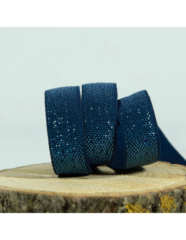 Cranberry Elastique fantaisie ou lingerie lurex bleu marine 1 cm