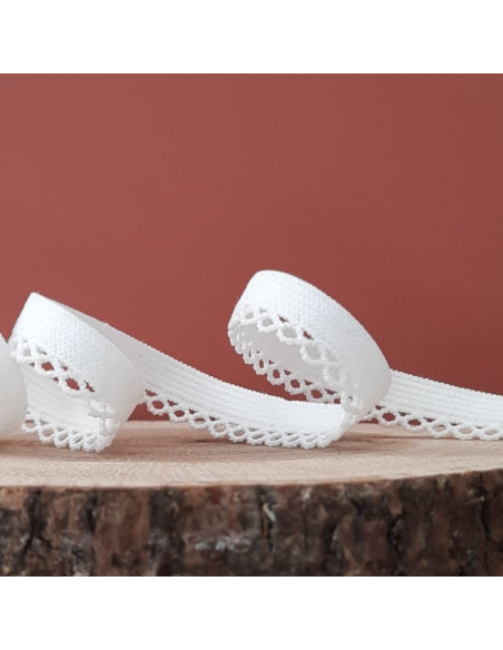 Cranberry Elastique a picots festonne blanc 1 cm