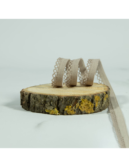 Cranberry Elastique a picots festonne nude couleur chair 1 cm