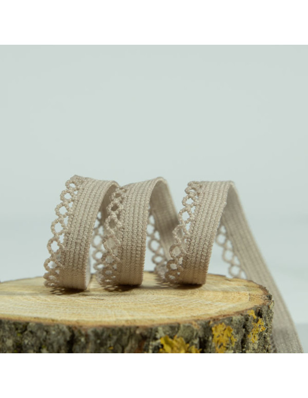 Cranberry Elastique a picots festonne nude couleur chair 1 cm