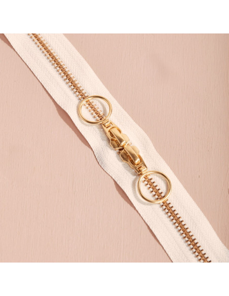 Zip Double Curseur Gold Off white 40 cm Atelier Brunette
