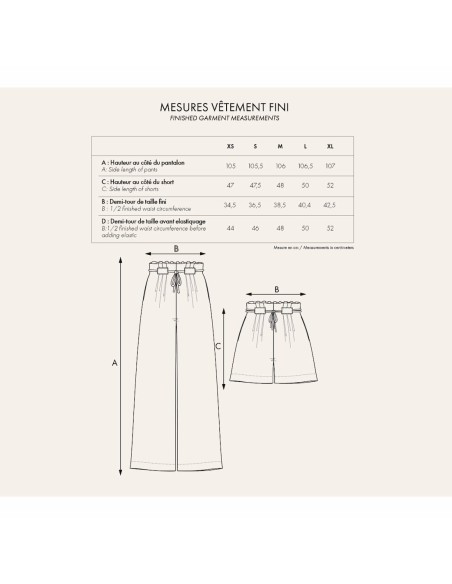 Cranberry patron femme le pantalon ou le short du 34 au 44 atelier brunette
