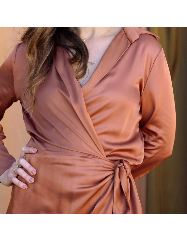 Cranberry, Satin de viscose sienne, La Maison Naive