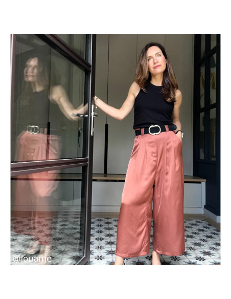 Cranberry, Louanje Satin de viscose sienne, La Maison Naive