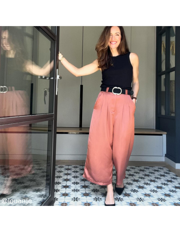 Cranberry, Louanje Satin de viscose sienne, La Maison Naive