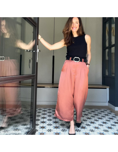 Cranberry, Louanje Satin de viscose sienne, La Maison Naive