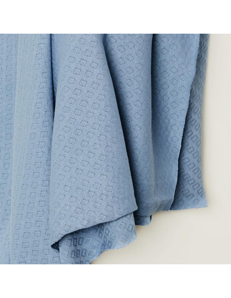 Cranberry, Jersey maille pointelle de coton Biologique, bleu clair uni, Faded blue Mind the maker