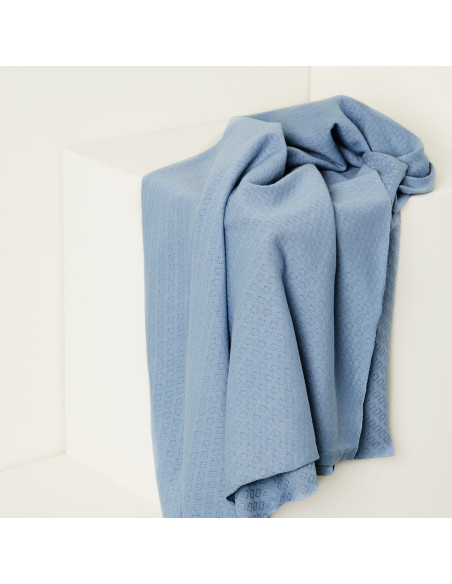 Cranberry, Jersey maille pointelle de coton Biologique, bleu clair uni, Faded blue Mind the maker