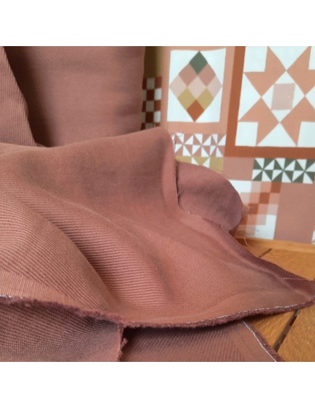 Cranberry, Twill de coton lin, vieux rose, Linen cotton twill, old rose, Mind the maker