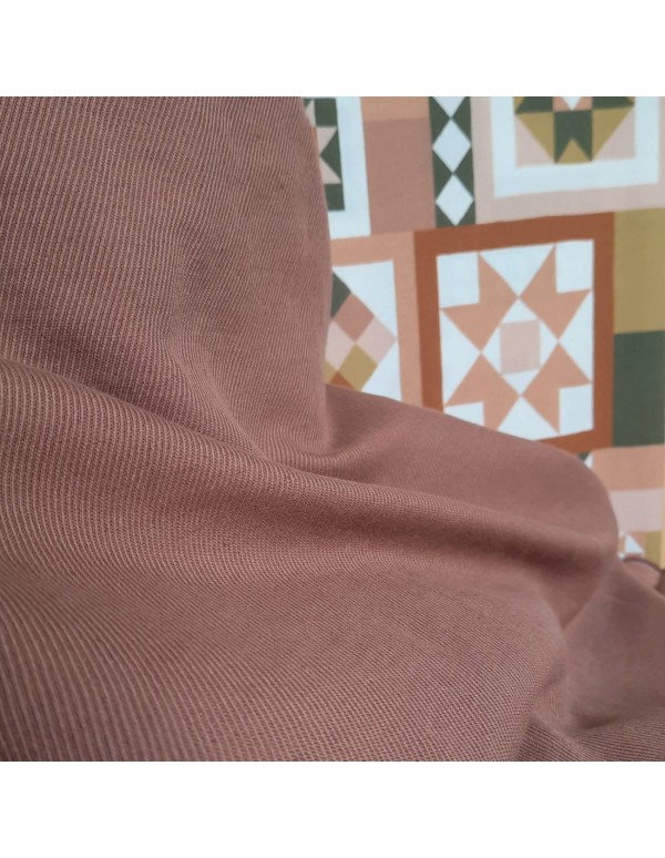 Cranberry, Twill de coton lin, vieux rose, Linen cotton twill, old rose, Mind the maker