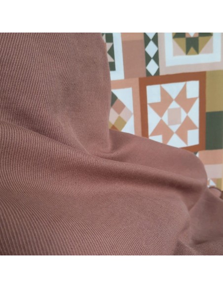 Cranberry, Twill de coton lin, vieux rose, Linen cotton twill, old rose, Mind the maker