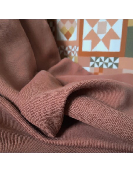 Cranberry, Twill de coton lin, vieux rose, Linen cotton twill, old rose, Mind the maker