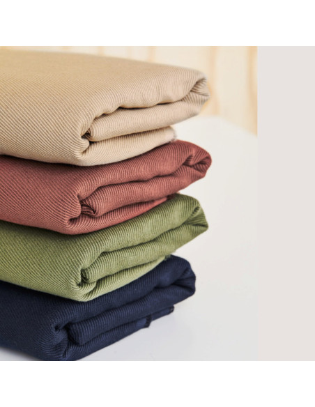 Cranberry, Twill de coton lin, Linen cotton twill, Mind the maker