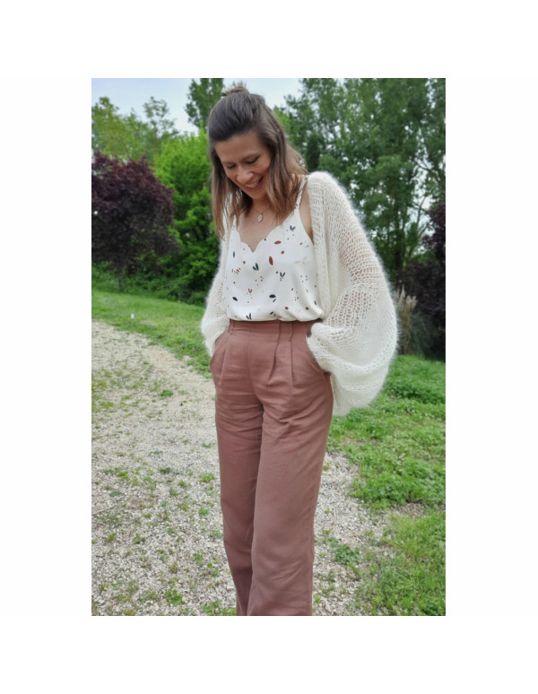 Cranberry, Twill de coton lin, vieux rose, Linen cotton twill, old rose, Mind the maker