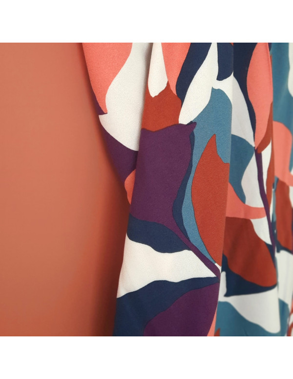 Cranberry, Crepe de viscose Bouquet Leia Crepe Blue Bleu, Mind the Maker
