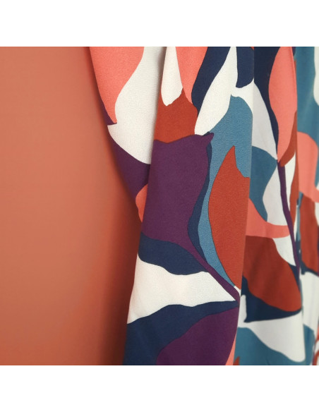 Cranberry, Crepe de viscose Bouquet Leia Crepe Blue Bleu, Mind the Maker