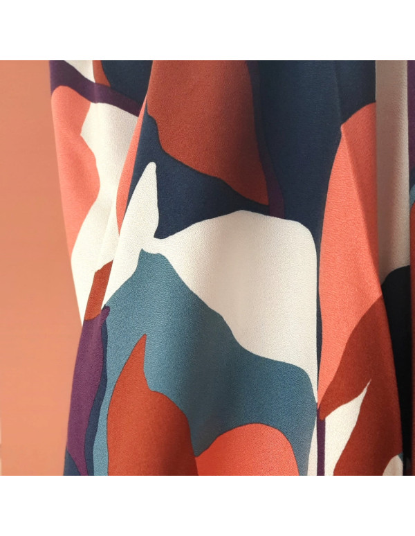 Cranberry, Crepe de viscose Bouquet Leia Crepe Blue Bleu, Mind the Maker