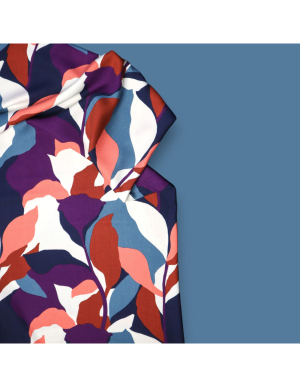 Cranberry, Crepe de viscose Bouquet Leia Crepe Blue Bleu, Mind the Maker