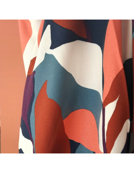 Cranberry, Crepe de viscose Bouquet Leia Crepe Blue Bleu, Mind the Maker