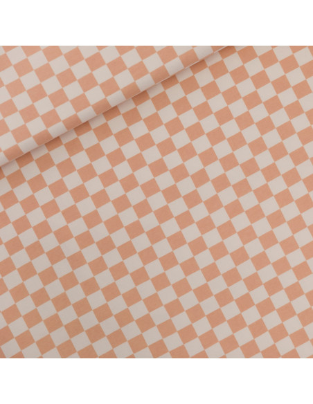 Cranberry, French Terry Checkers Cloud White Peach Carreaux Peche, See you At Six