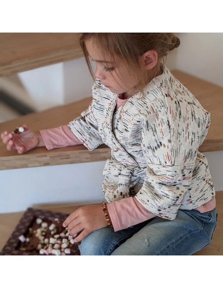 Cranberry, Patron Fille, Kimono Mini-Oréo (du 2 au 12 ans), Super Bison