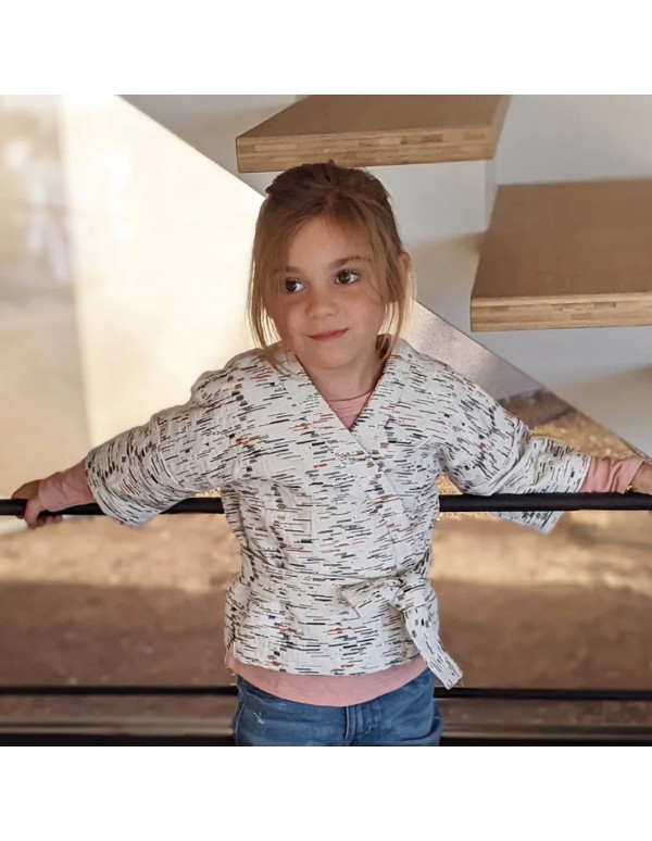 Cranberry, Patron Fille, Kimono Mini-Oréo (du 2 au 12 ans), Super Bison