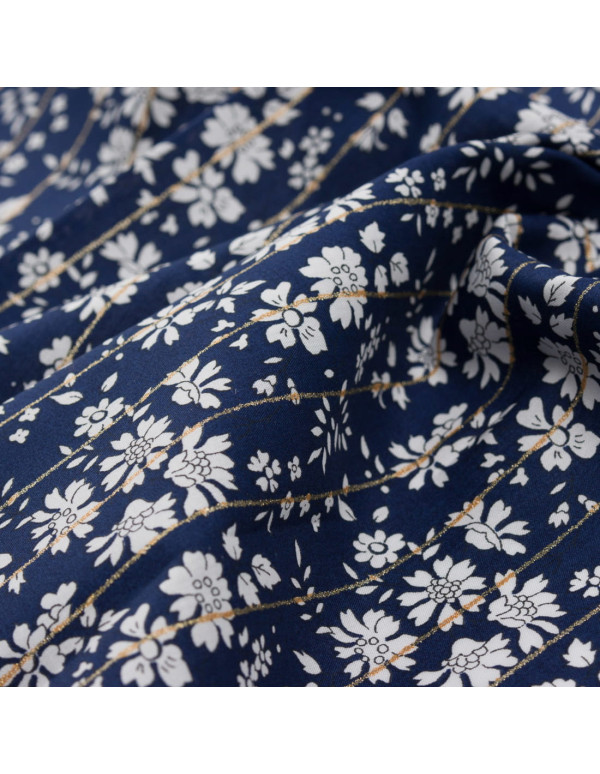 Cranberry, Batiste de coton Tana Lawn, Capel stripe Metallic, Liberty of London