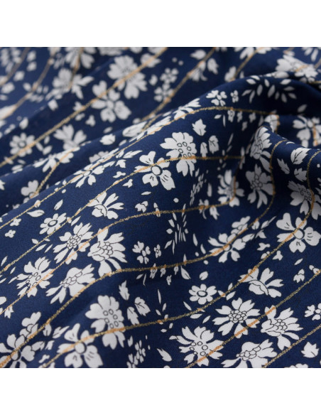 Cranberry, Batiste de coton Tana Lawn, Capel stripe Metallic, Liberty of London