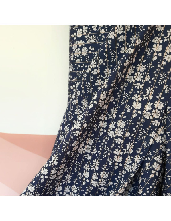 Cranberry, Batiste de coton Tana Lawn, Capel stripe Metallic, Liberty of London