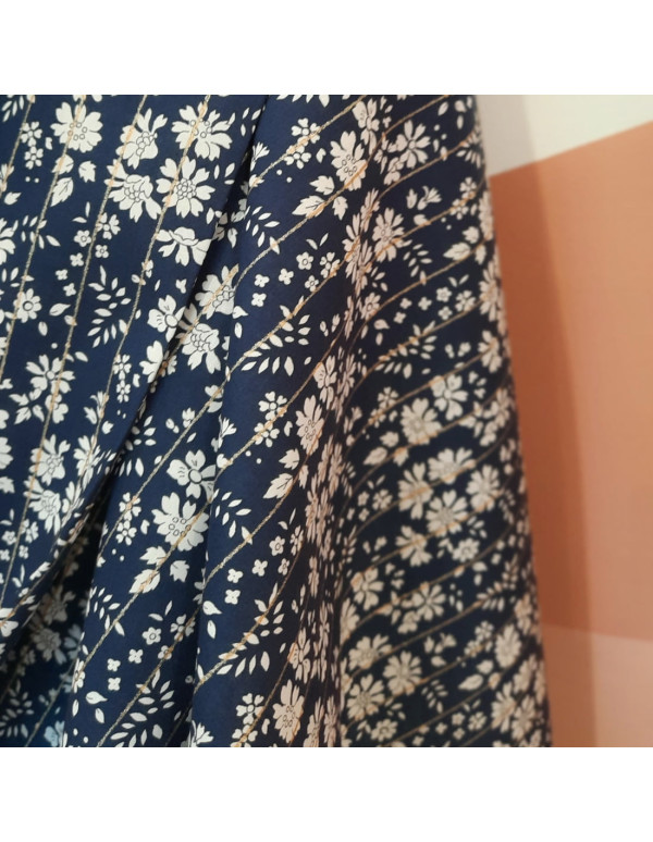 Cranberry, Batiste de coton Tana Lawn, Capel stripe Metallic, Liberty of London