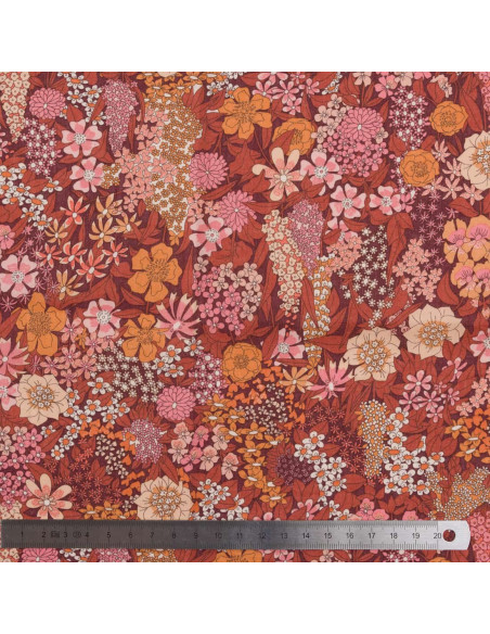 Cranberry, Batiste de coton Tana Lawn, Ciara Metallic, Liberty of London