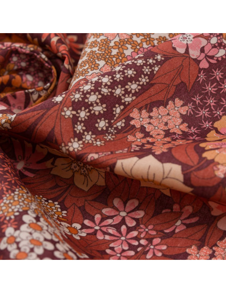 Cranberry, Batiste de coton Tana Lawn, Ciara Metallic, Liberty of London