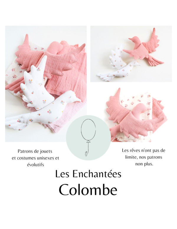 Cranberry, Patron pochette Suspension Jouet Colombe 35cm, Les enchantees