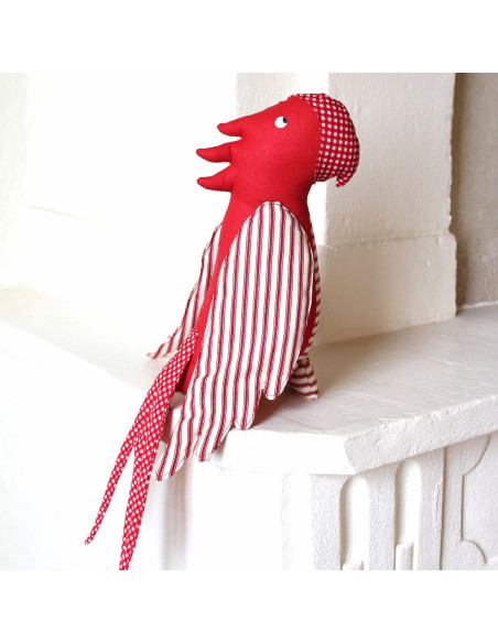 Cranberry, Patron pochette Doudou Perroquet Pirate 23cm, Les enchantees