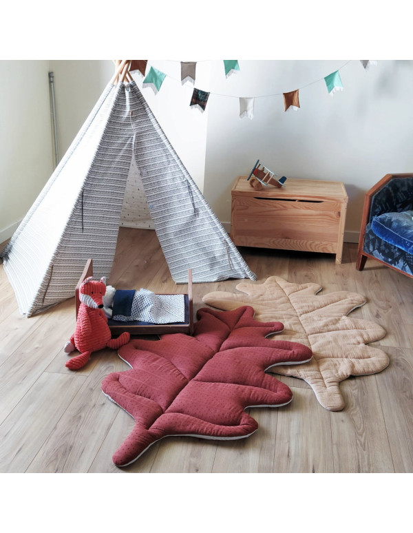 Cranberry, Patron pochette Tapis feuille de chene 85x120cm, Les enchantees