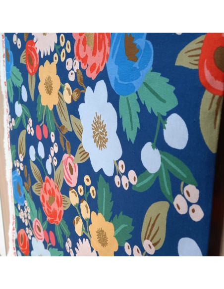 Cranberry, Canvas de coton Vintage blossom Gold Metallic, Cotton and Steel Rifle paper