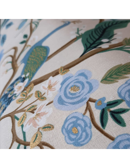 Cranberry, Canvas de coton Vintage Garden Peacock Hunter Gold Metallic, Cotton and Steel Rifle paper