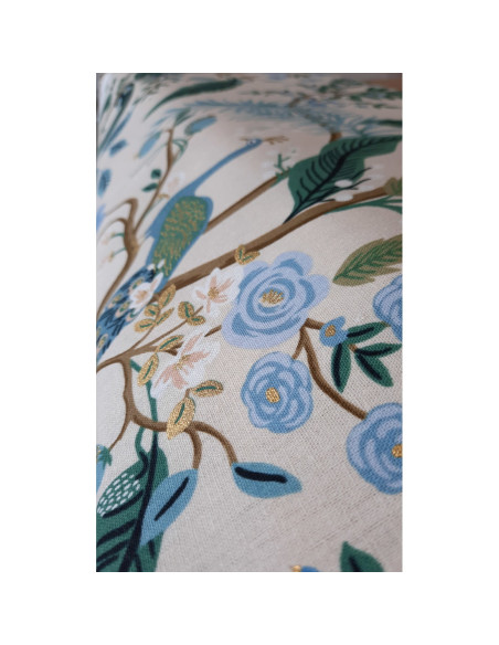 Cranberry, Canvas de coton Vintage Garden Peacock Hunter Gold Metallic, Cotton and Steel Rifle paper