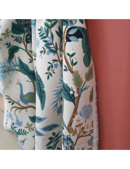 Cranberry, Canvas de coton Vintage Garden Peacock Hunter Gold Metallic, Cotton and Steel Rifle paper