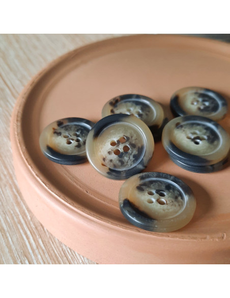 Cranberry, Boutons Ecaille en bioresine Mate, 22mm